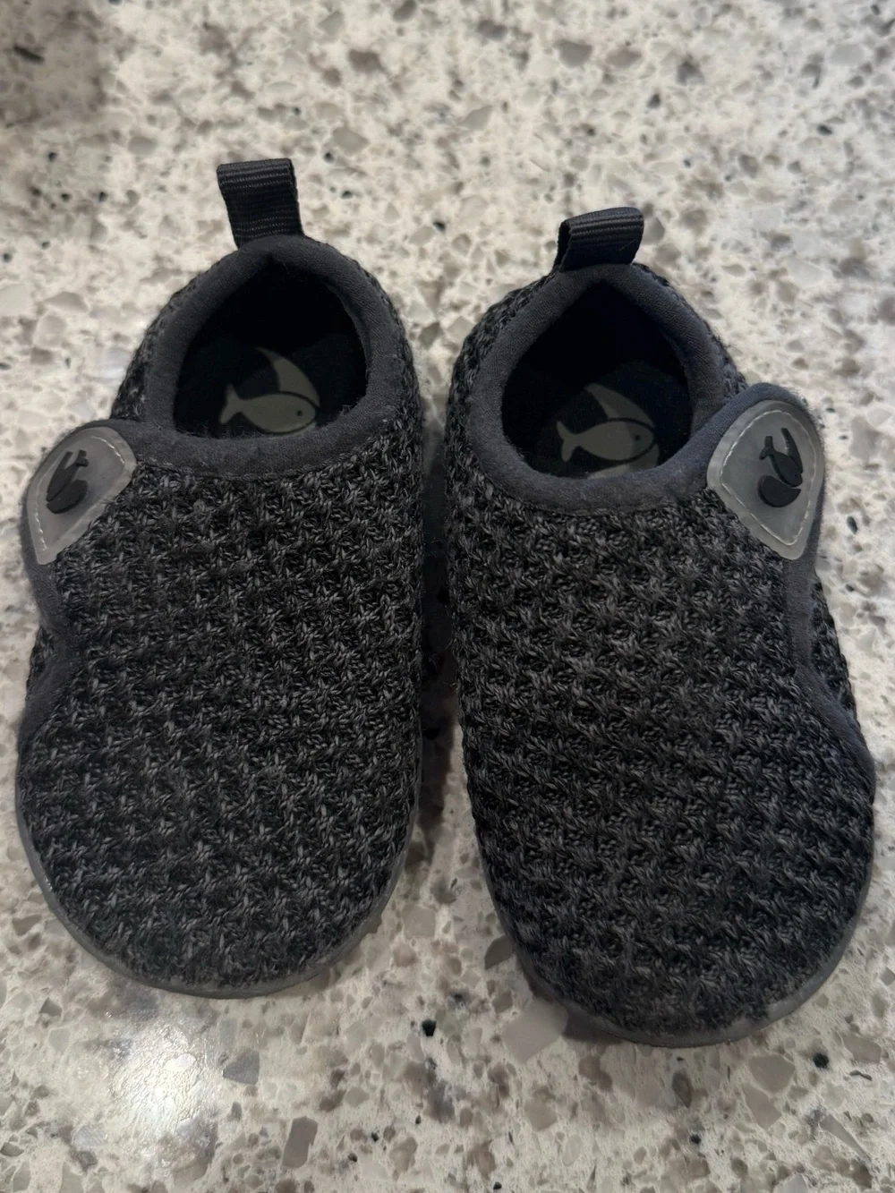Baby Black Knit Slip-On Shoes